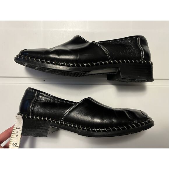 Rieker Women’s Size 6.5 US Leather Comfort Loafer Black Square Toe Slip On - Picture 8 of 11